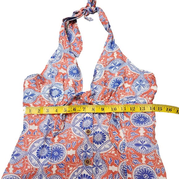 Anthropologie Maeve Halter Slim Mini Dress Bottom Print V-Neck Size XS - Picture 9 of 12